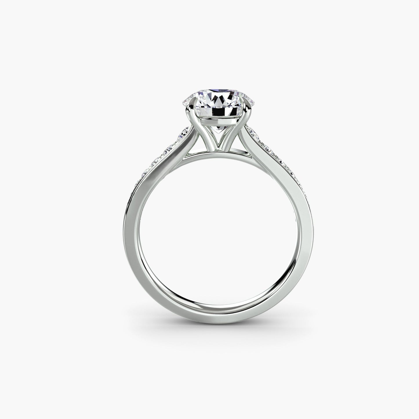 Round Cut Precious Stone ring in Gold – front view