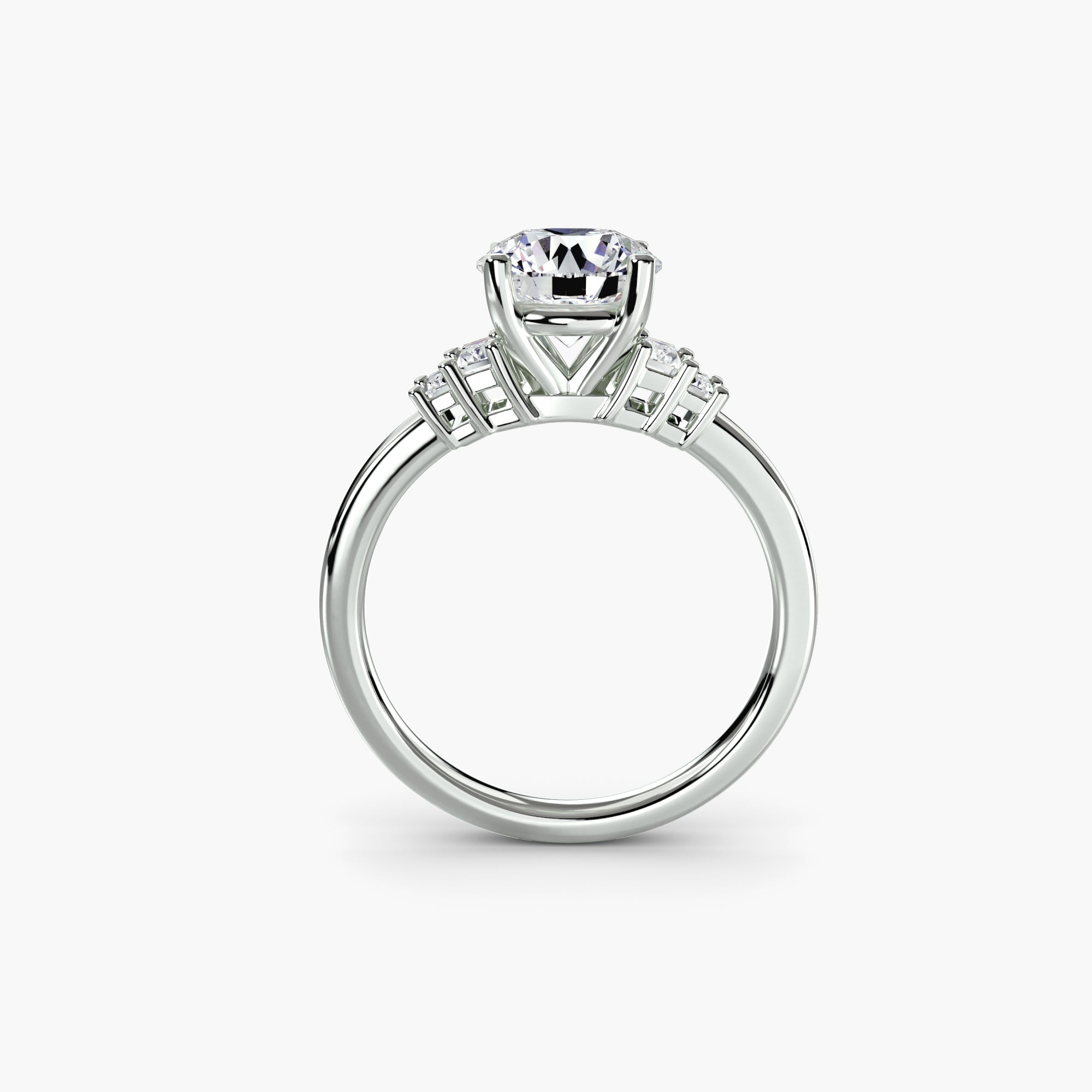 Diamond Round Brilliant Setting in Gold – front view