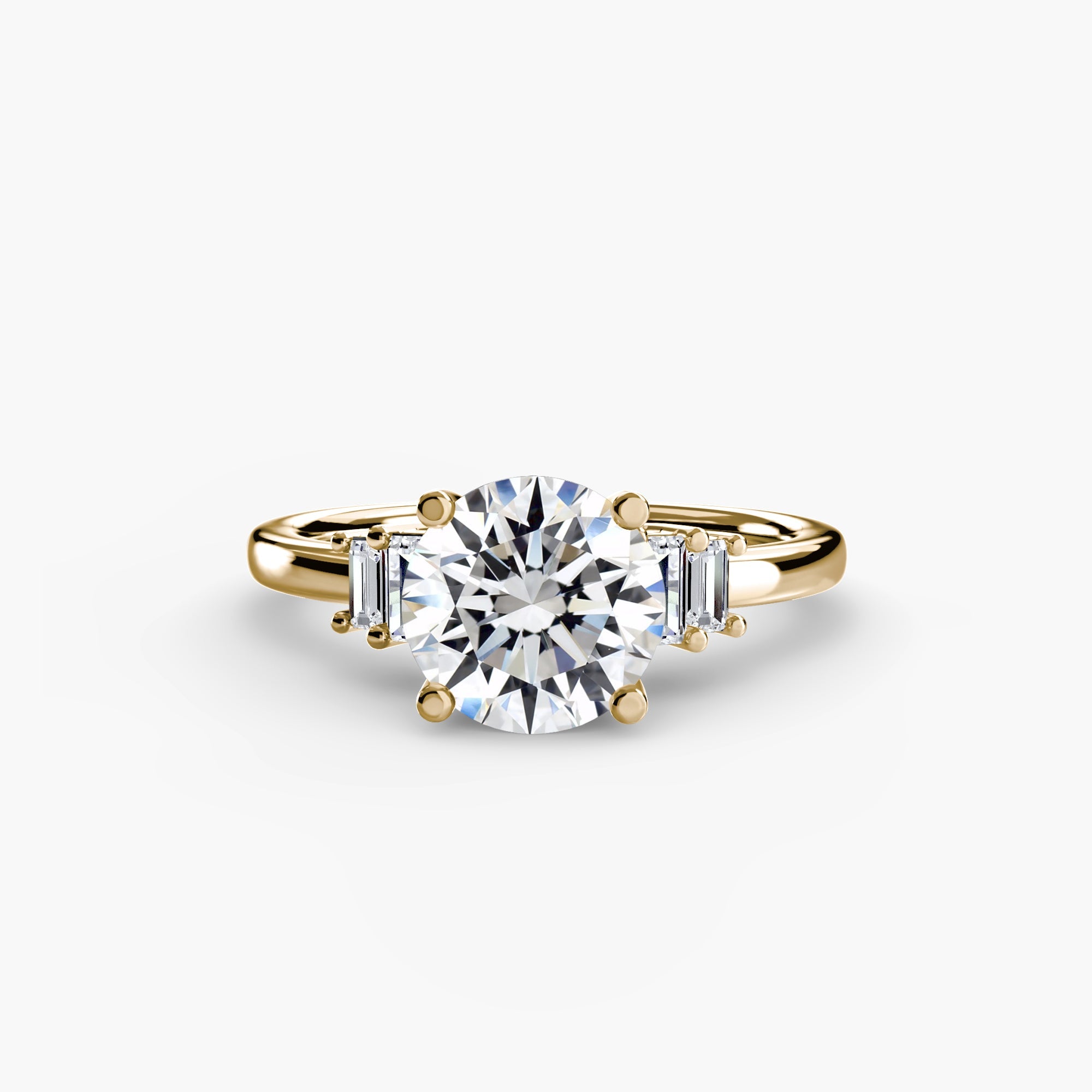 Round Brilliant Diamond ring in Gold – front view