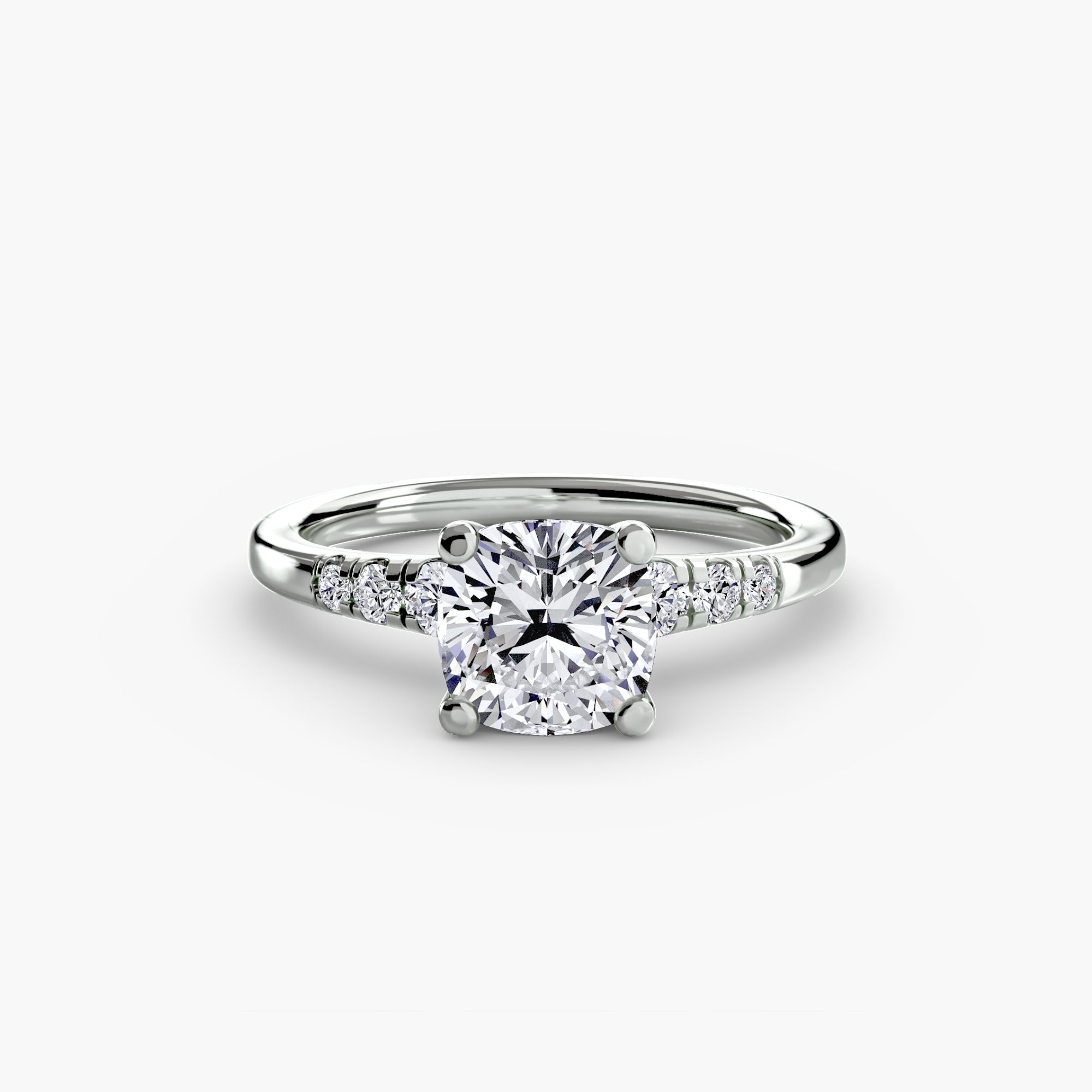 Round Cut Precious Stone ring in Gold – angle view