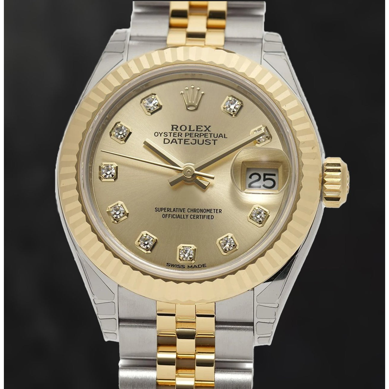 Authentic Brilliant Diamond Rolex – main view