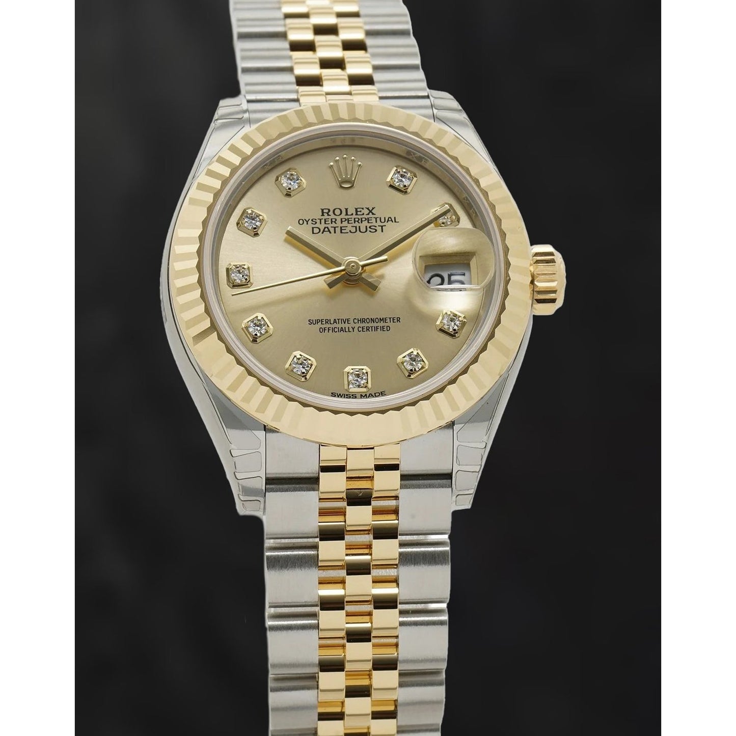 Authentic Brilliant Diamond Rolex – front view