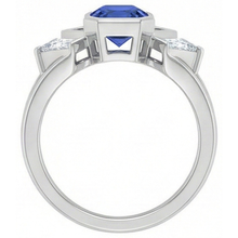 Radiant 3 Stone Gemstone Ring 2.50 Carats Bar Set Baguette Natural Earth Mined Diamonds