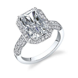 Radiant And Round Natural 4.30 Ct Diamond Engagement Ring