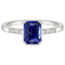 Radiant Cut Bezel Set Ring Ceylon Sapphire & Natural Earth Mined Diamond 3.50 Carats