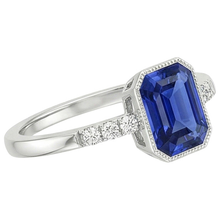 Radiant Cut Bezel Set Ring Ceylon Sapphire & Natural Earth Mined Diamond 3.50 Carats