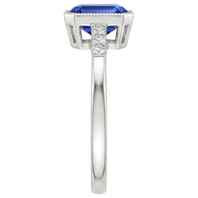 Radiant Cut Bezel Set Ring Ceylon Sapphire & Natural Earth Mined Diamond 3.50 Carats