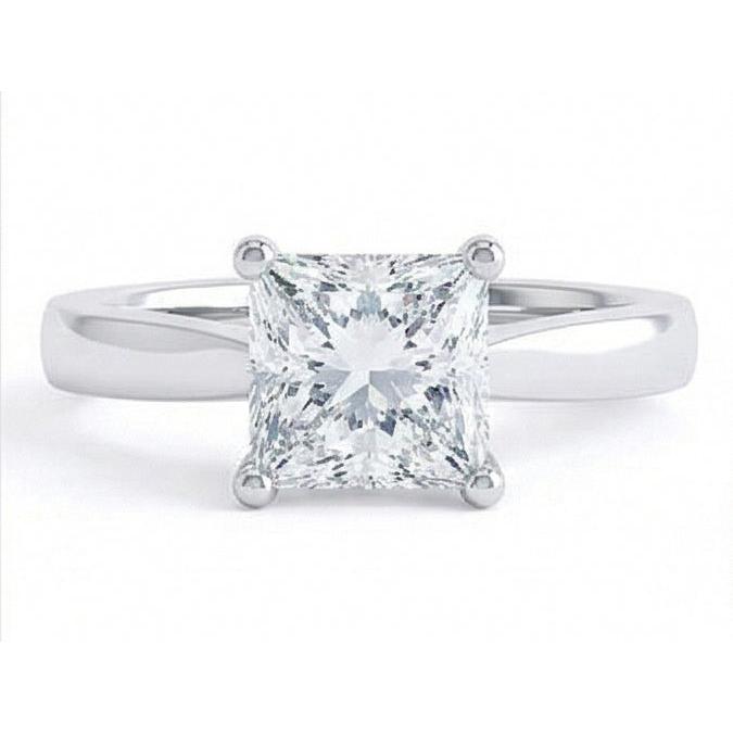 Radiant Cut Solitaire 1.10 Carat Natural Earth Mined Diamond Wedding Ring White Gold 14K