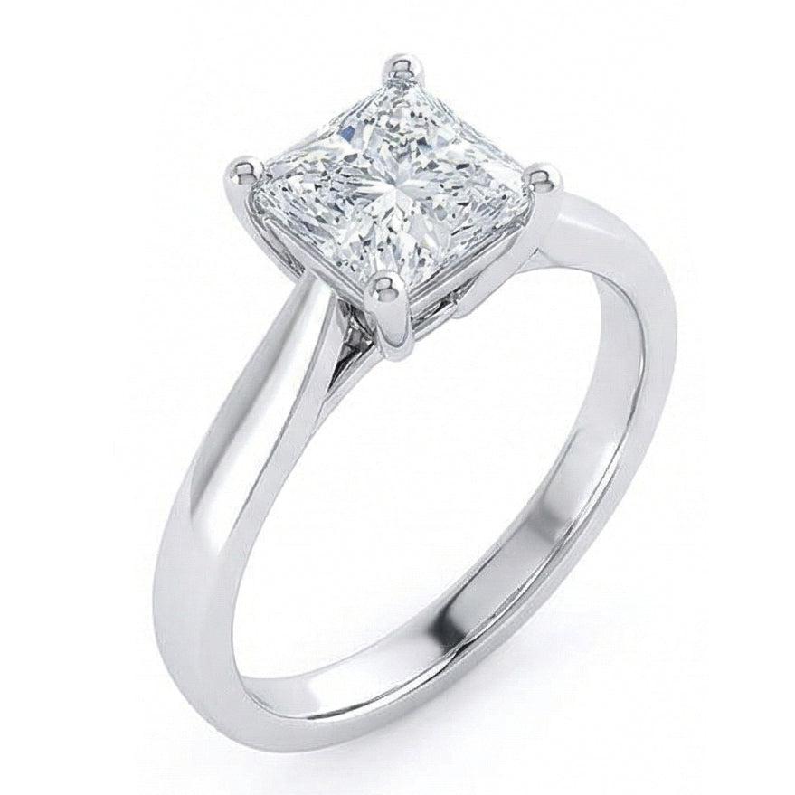 Radiant Cut Solitaire 1.10 Carat Natural Earth Mined Diamond Wedding Ring White Gold 14K