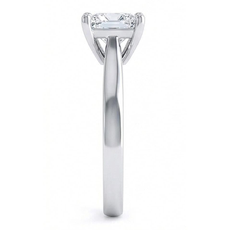 Radiant Cut Solitaire 1.10 Carat Natural Earth Mined Diamond Wedding Ring White Gold 14K