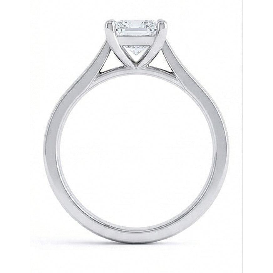 Radiant Cut Solitaire 1.10 Carat Natural Earth Mined Diamond Wedding Ring White Gold 14K