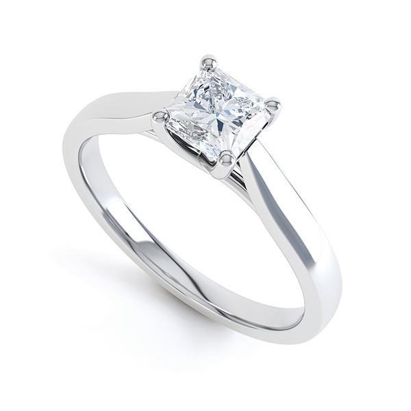 Radiant Cut Solitaire 1.10 Carat Real Diamond Engagement Ring