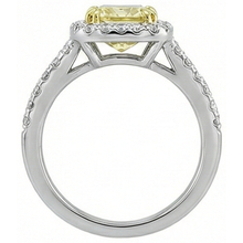 Radiant Cut Yellow Sapphire Gemstone Ring White Gold Natural Earth Mined Diamond 2.5 Ct.