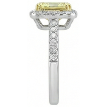 Radiant Cut Yellow Sapphire Gemstone Ring White Gold Natural Earth Mined Diamond 2.5 Ct.