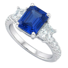 natural round sapphire 3.50ct ring top view