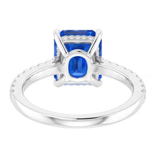 Radiant Sapphire Natural Earth Mined Diamond Engagement Ring