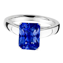 Radiant Solitaire Ceylon Sapphire Engagement Ring 2.50 Carats Gold 14K