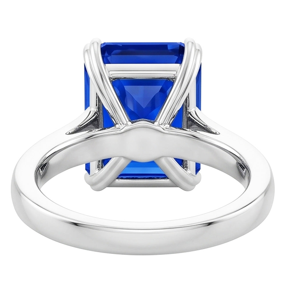 Radiant Solitaire Ceylon Sapphire Engagement Ring 2.50 Carats Gold 14K