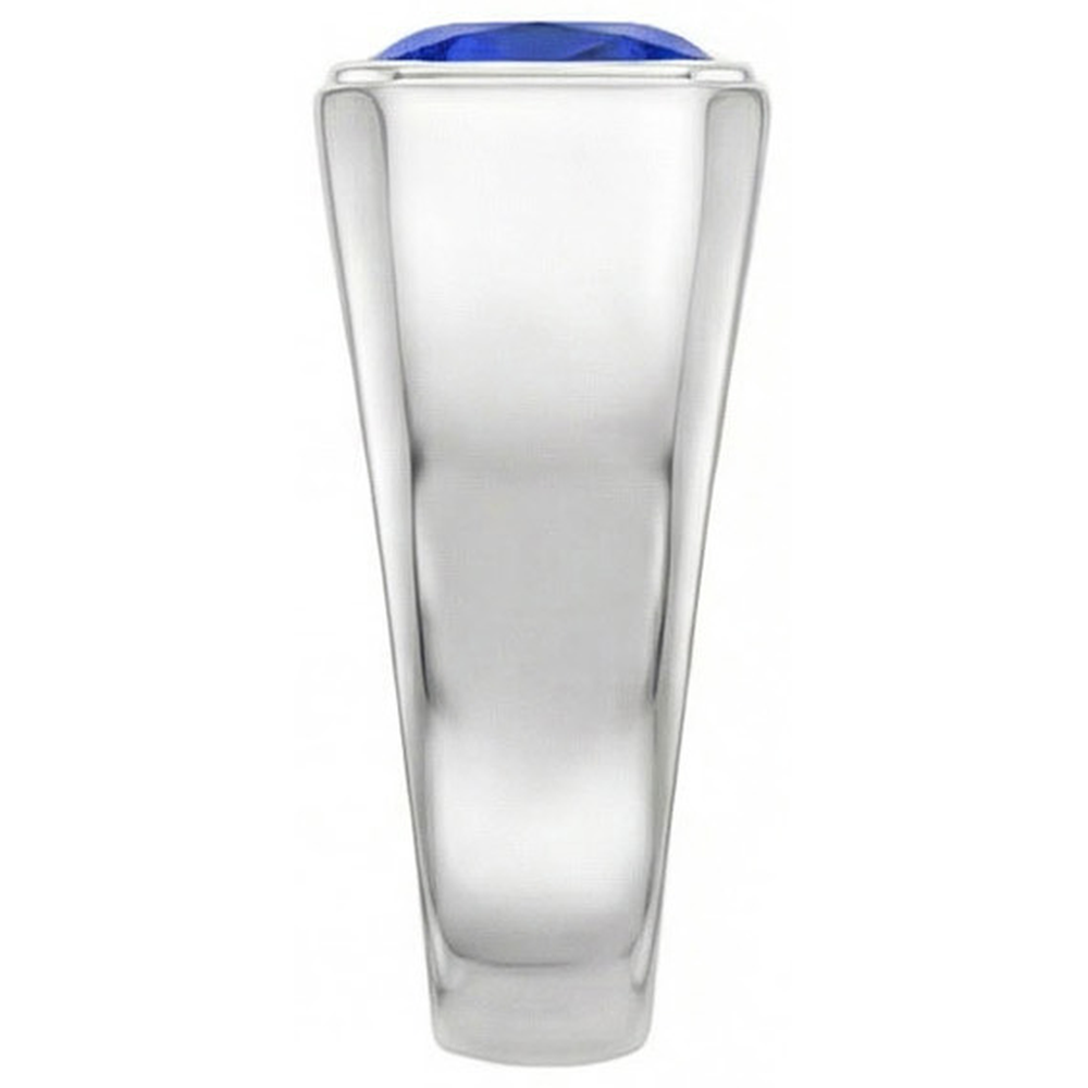 Radiant Solitaire Men's Ring Gold Ceylon Sapphire Thick Shank 1 Carat