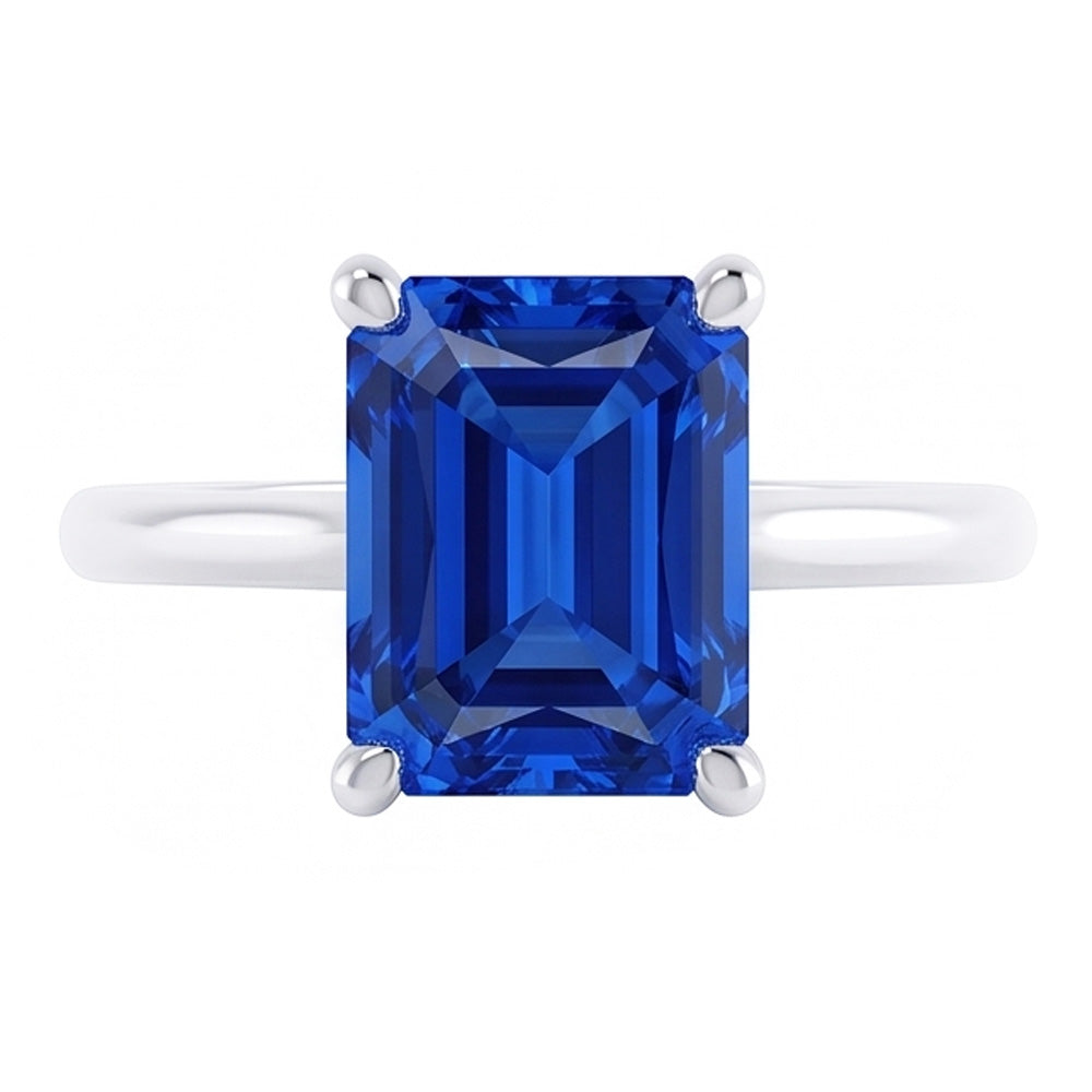 Radiant Solitaire Sri Lankan Sapphire Ring 1.50 Carats Women's Jewellery