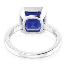 Radiant Solitaire Women's Ring Bezel Set Ceylon Sapphire 2 Carats