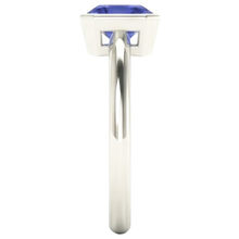 Radiant Solitaire Women's Ring Bezel Set Ceylon Sapphire 2 Carats