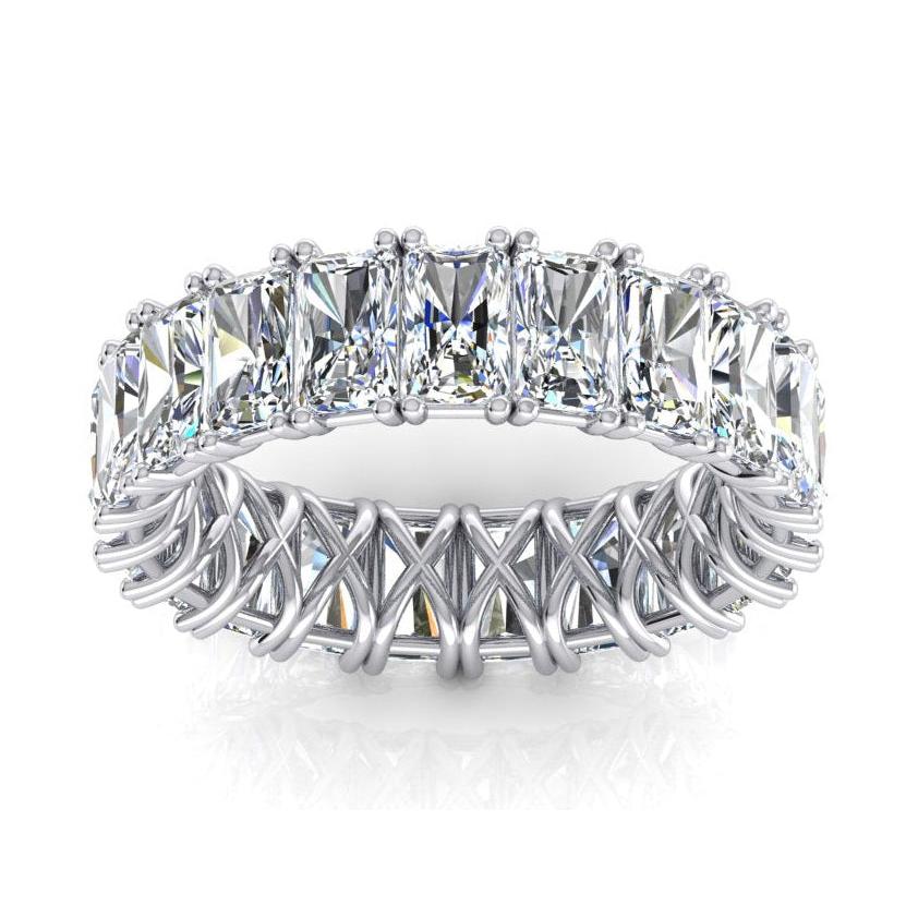 Radiant Cut Eternity Band 11 Ct. Gold Real Natural Earth Mined Diamond Jewellery