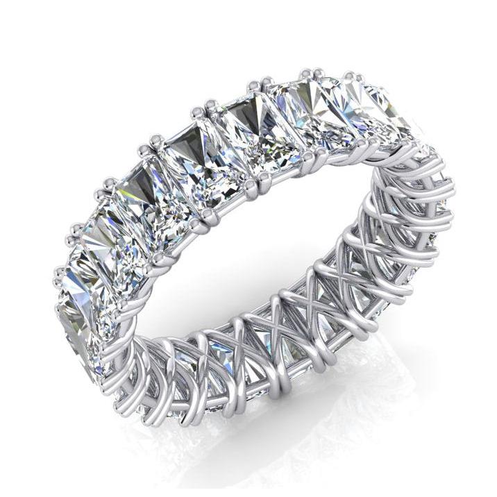 Radiant Cut Eternity Band 11 Ct. Gold Real Natural Earth Mined Diamond Jewellery