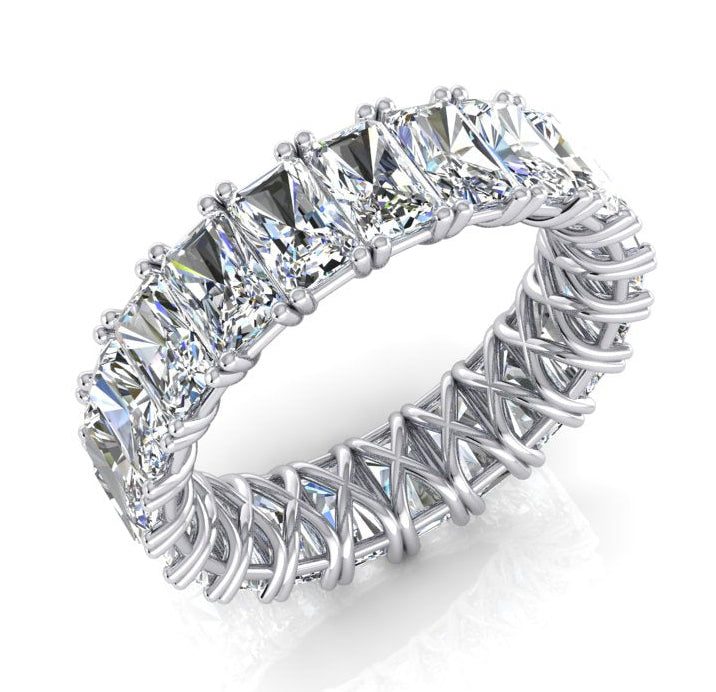 Radiant Cut Eternity Band 11 Ct. Gold Real Diamond Jewelry