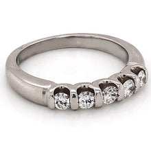 Real 1 Carat Diamond Anniversary Band U Scallop Setting White Gold 14K2