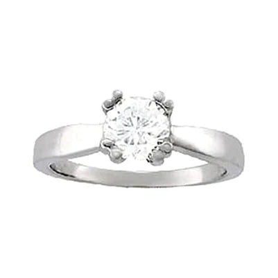 Real 1 Carat Diamond Solitaire Engagement Ring White Gold 14K