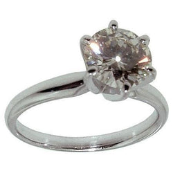 Real 1 Carat Round Diamond Solitaire Engagement Ring