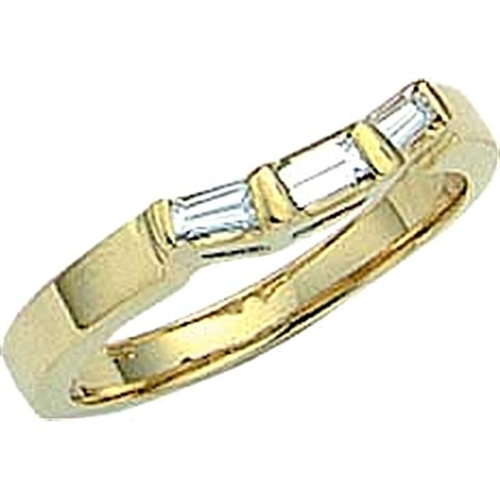 Real 1 Carat Yellow Gold 14K Wedding Band F VVS1