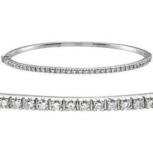 Real 14K White Gold Round Diamond Bangle 5 Carats Jewelry