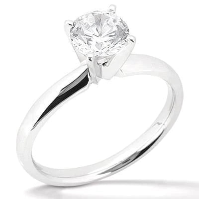 Real 1.50 Carats Diamond Solitaire Ring White Gold Jewelry