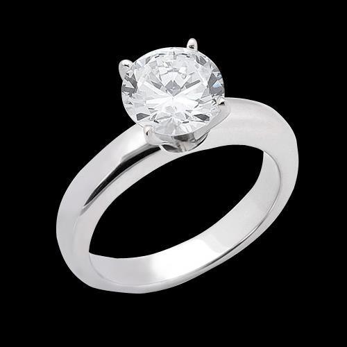 Real 1.51 Carats Diamond Solitaire Wedding Ring Solid White Gold 14K