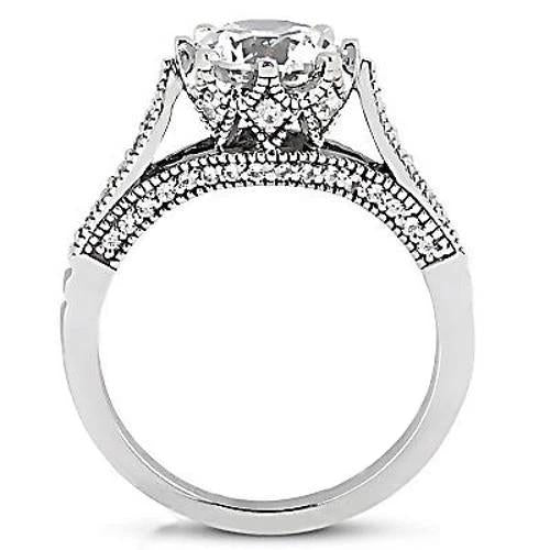 Real 2.30 Ct. Diamond White Gold Anniversary Ring Vintage Style Jewelry New