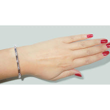 Real 2.50 Carats Round Diamonds Bar Bracelet Clean Design White Gold 14K4