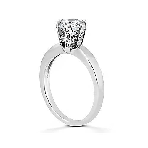 Real 3 Ct. Diamond Solitaire Engagement Ring White Gold 3