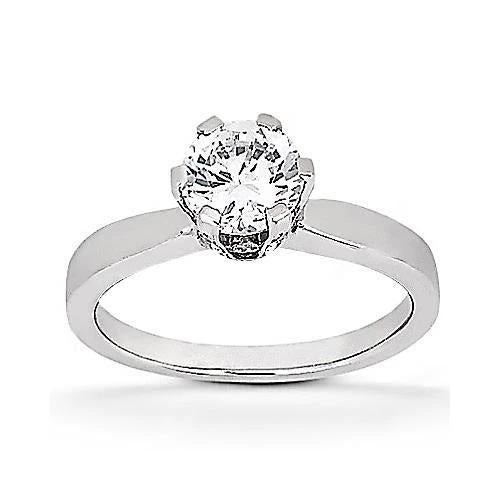 Real 3 Ct. Diamond Solitaire Engagement Ring White Gold