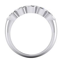 Real 5 Stone Diamond Anniversary Band Half Bezel Setting 1.50 Carats