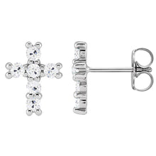 Real 6 Ct Diamond Cross Earrings