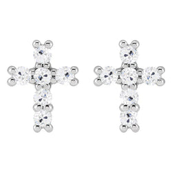 Real 6 Ct Diamond Cross Earrings