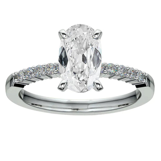Real 7 Carat Oval Diamond Anniversary Ring