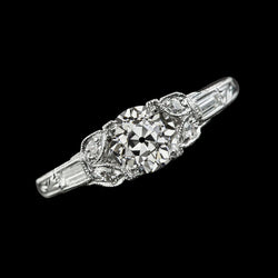Baguette & Round Old Natural Earth Mined Diamond Ring Vintage Style 3 Carats