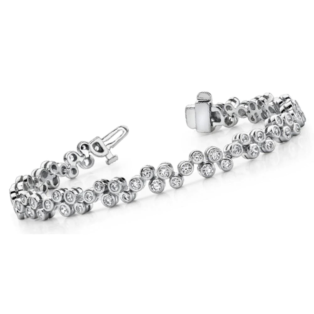 Real Bubble Diamond Tennis Bracelet 6 Carats