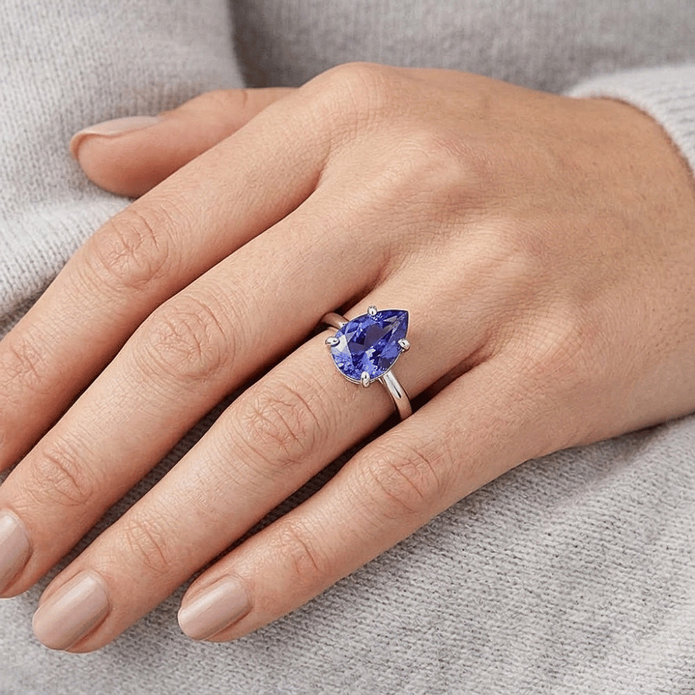 Real Cornflower Blue Sapphire Precious Stone Ring 3 ct – 14