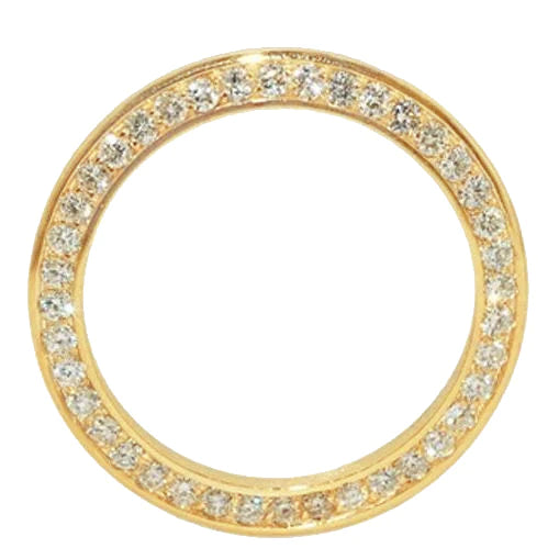  Real Custom Diamond Bezel To Fit Rolex Datejust Watch 2 Ct.Yellow Gold