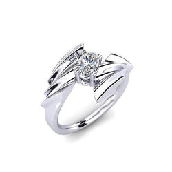 Real Diamond 0.75 Carats Solitaire Engagement Ring White Gold 14K
