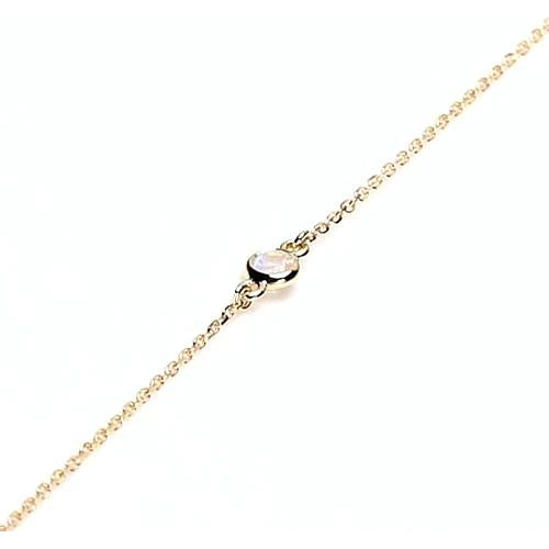 Real Diamond 1 Carat Bezel Set Bracelet Yellow Gold 14K Jewelry